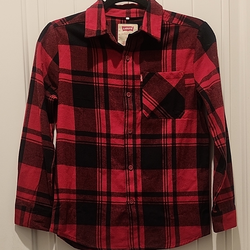 Levi's Kids Red Plaid Shirt